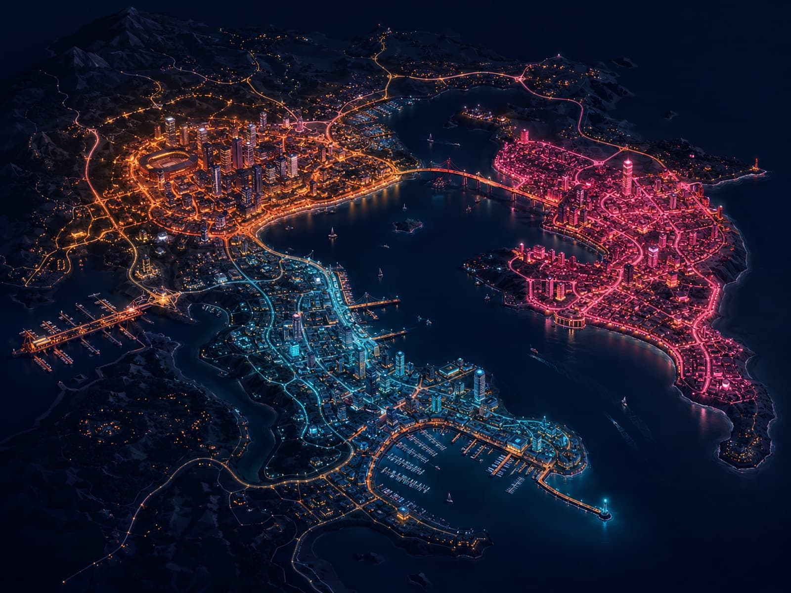 Districts map of Palm6 Bay